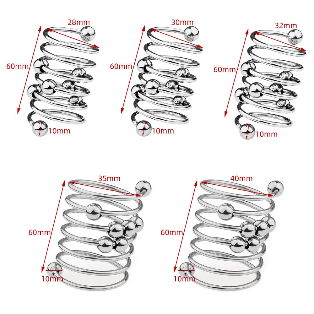 Stainless Steel Cock Rings - Metal Beads Penis Massage Delay Ejaculation Sex Toys for Men