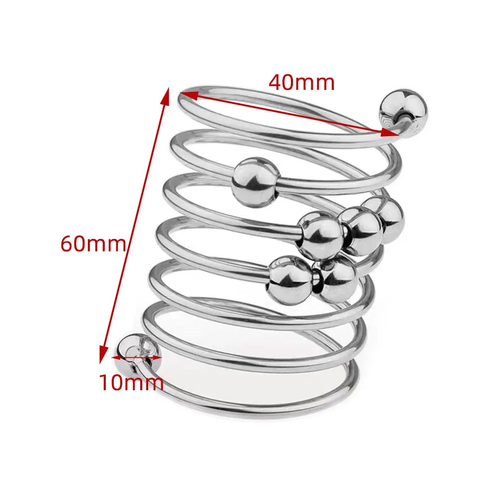 Stainless Steel Cock Rings - Metal Beads Penis Massage Delay Ejaculation Sex Toys for Men