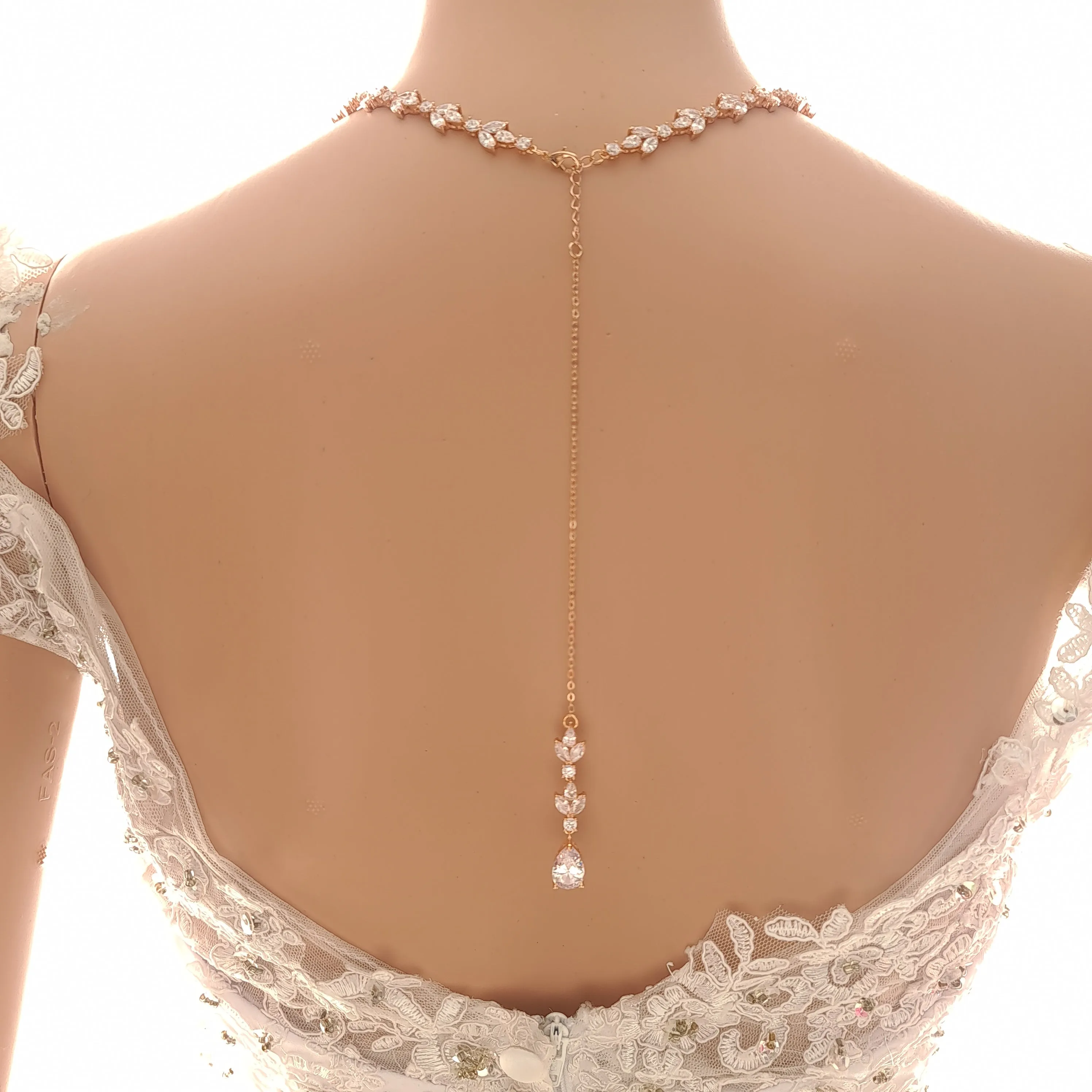 Statement Wedding Necklace With or Without Backdrop-Anya