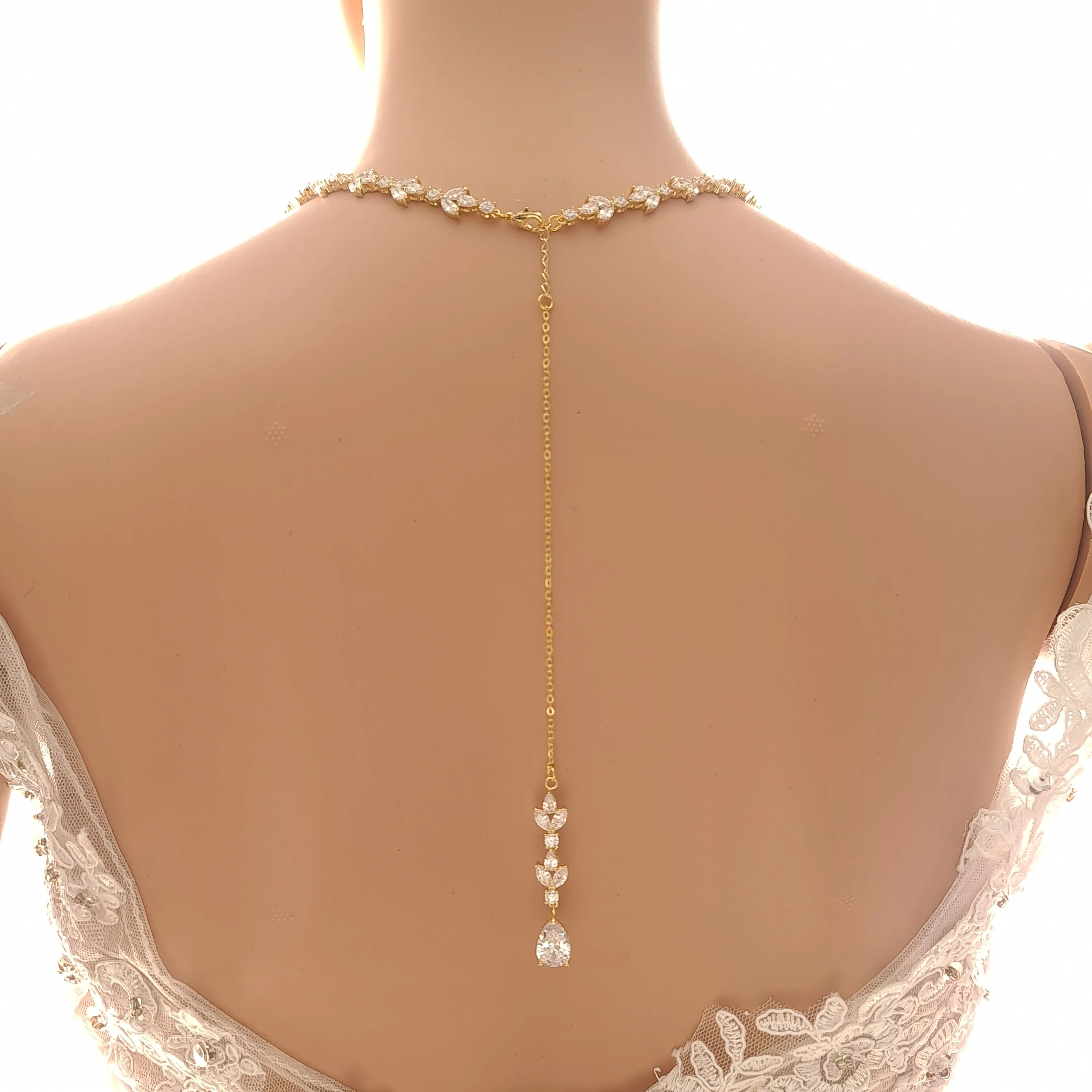 Statement Wedding Necklace With or Without Backdrop-Anya