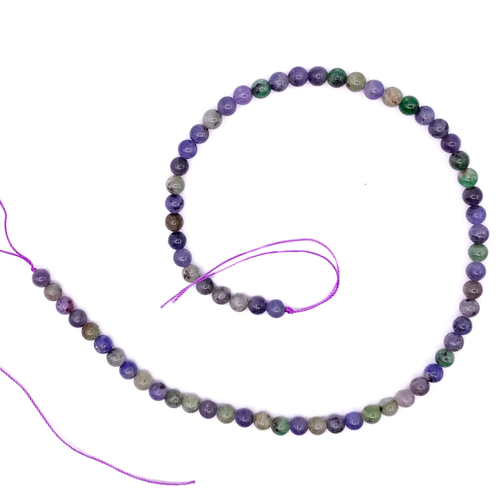 Tanzanite Mix 6mm Smooth Rounds Bead Strand