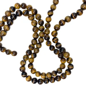 Tiger's Eye 9mm Smooth Rounds Bead Strand