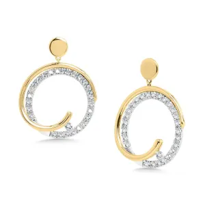 Two-T0ne Diamond Circle Earrings