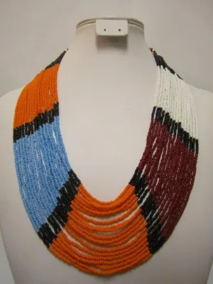 Umbrella Long Necklace 3 Masai Colors