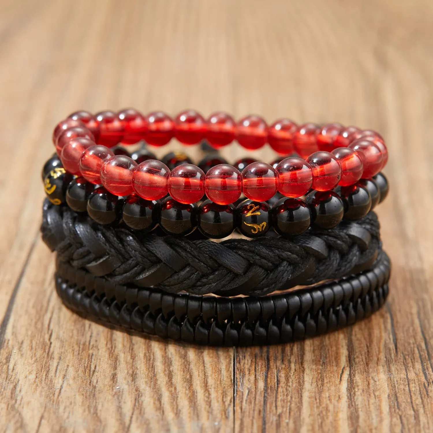 Vintage Multiple Layers Leather Bracelet Set For Women Men Leaf Feather Handmade Braided Wrap Charm Bracelet Jewelry Accessories