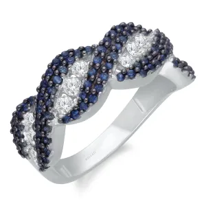 White Gold Sapphire & Diamond Heirloom Ring