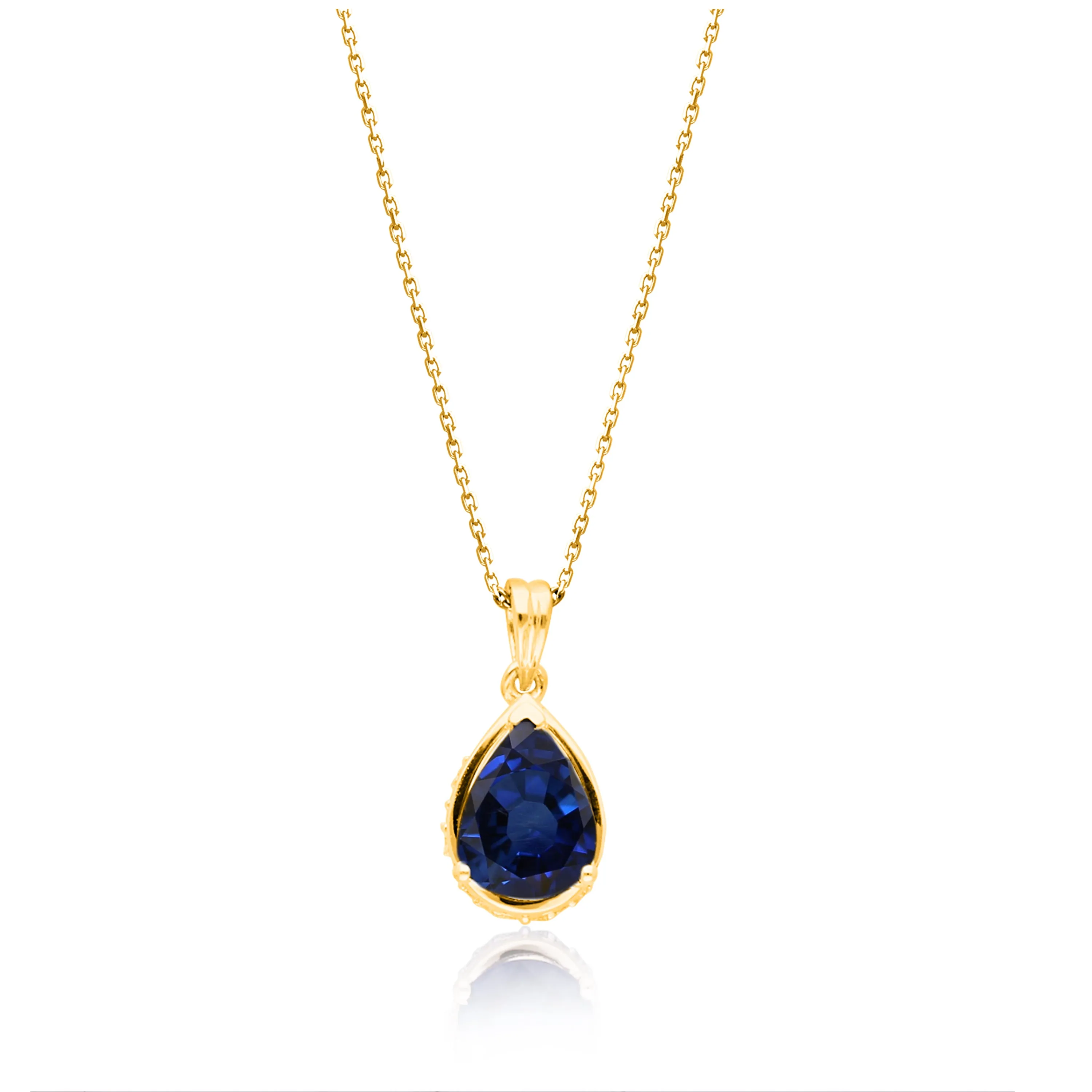 Yellow Gold Sapphire & Diamond Heirloom Pendant